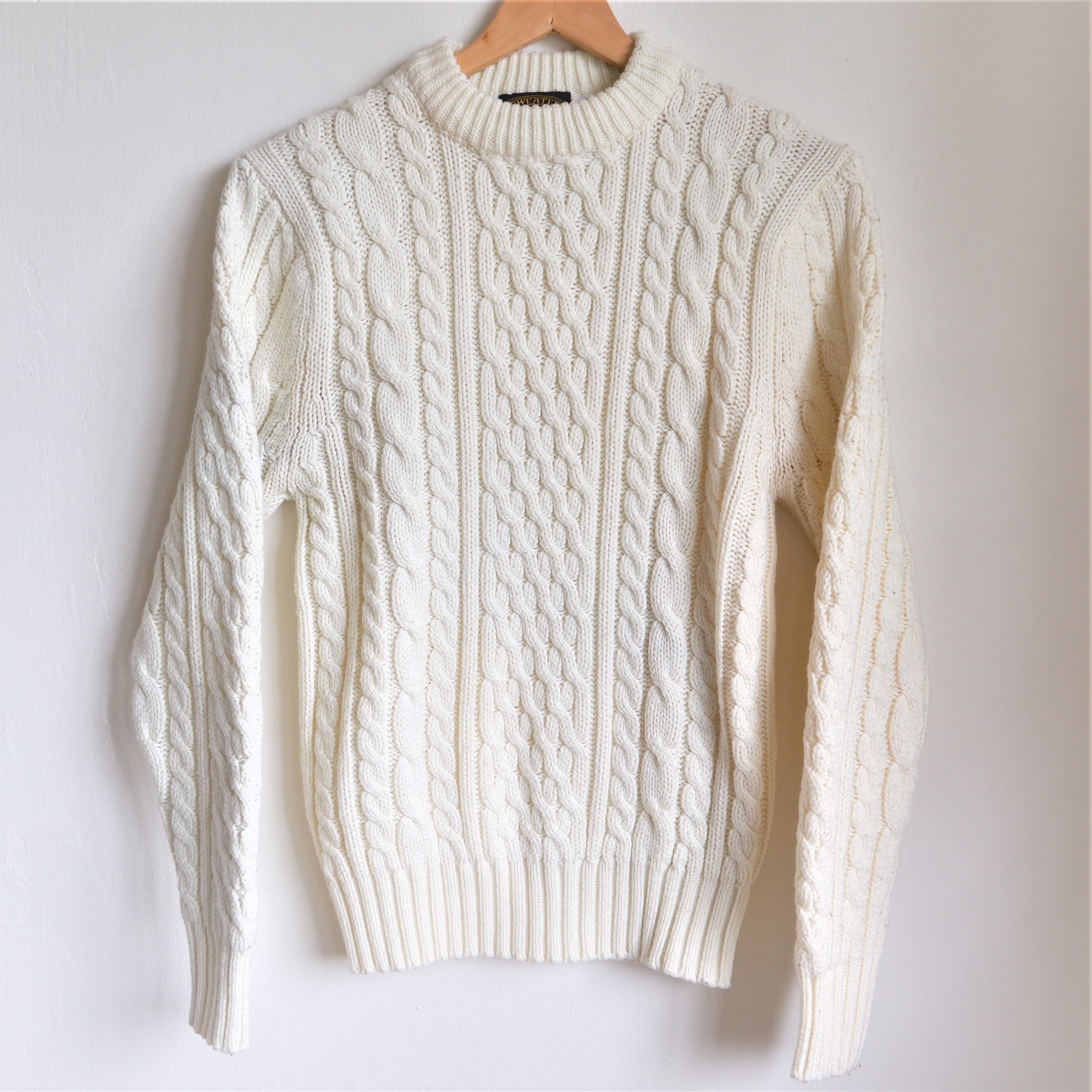 VINTAGE: Cream Cable Knit Sweater