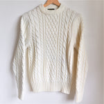 Load image into Gallery viewer, VINTAGE: Cream Cable Knit Sweater
