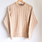 Load image into Gallery viewer, VINTAGE: Mustard Wool Cable Knit Sweater
