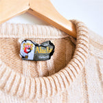 Load image into Gallery viewer, VINTAGE: Mustard Wool Cable Knit Sweater
