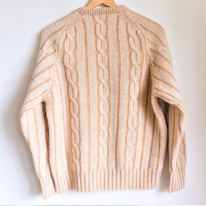 VINTAGE: Mustard Wool Cable Knit Sweater