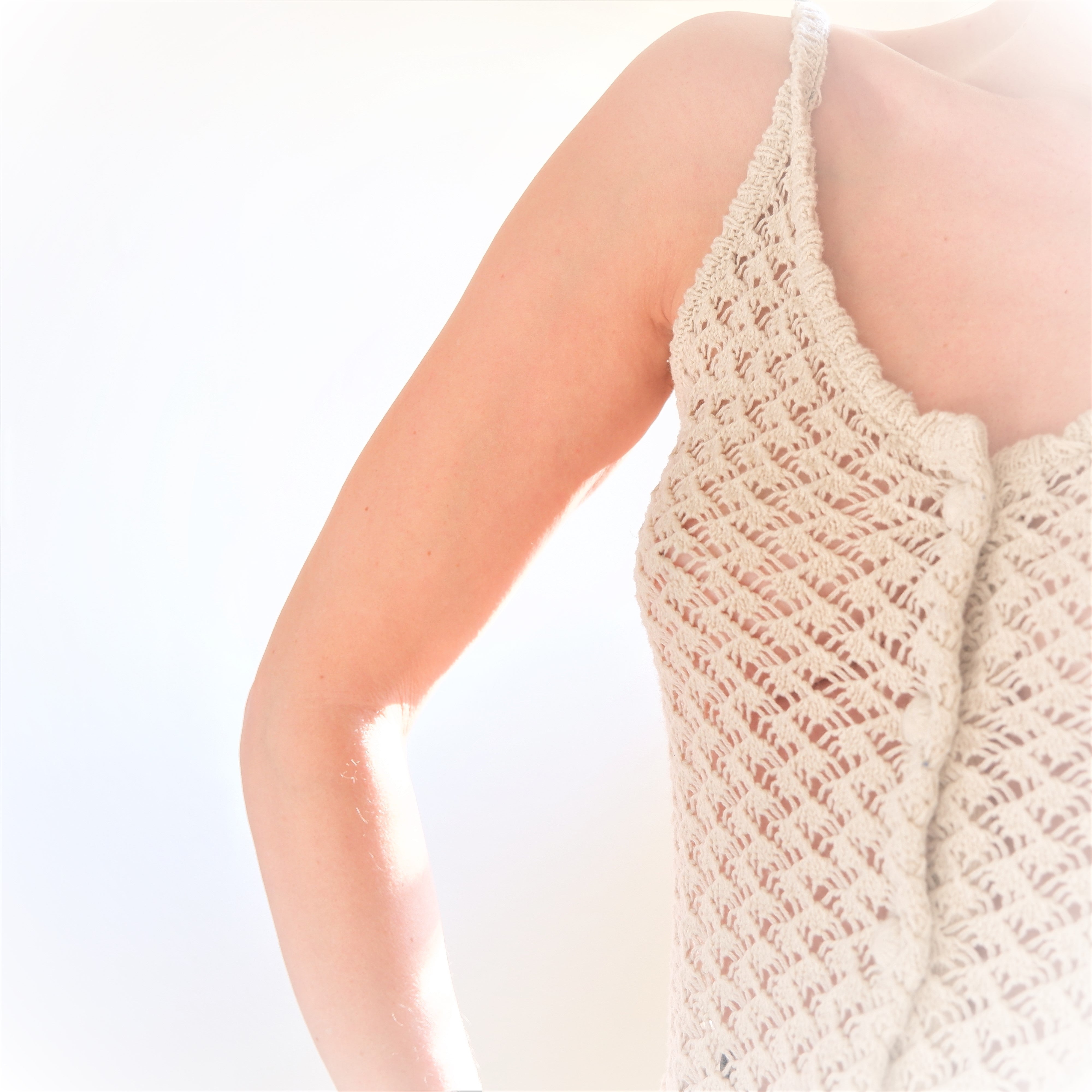 Classic Neutral Knit Camisole Button View