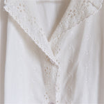 Load image into Gallery viewer, Vintage Eyelet Blouse Lapel View
