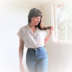 Load image into Gallery viewer, Vintage Eyelet Blouse Casual Fit View
