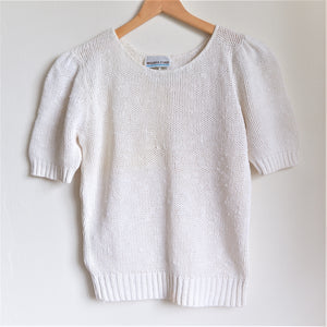 Vintage Ivory Cotton Knit Front View