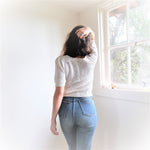 Load image into Gallery viewer, Vintage Ivory Cotton Knit Rear Fit View
