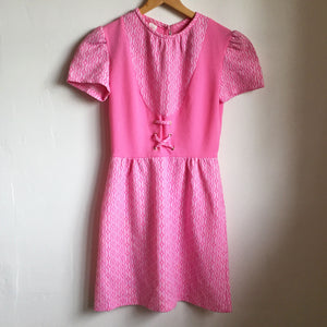 VINTAGE  1960s Pink and White Mini