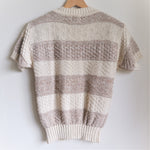 Load image into Gallery viewer, Vintage Tan and Ivory Stripe Rear View
