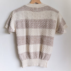 Vintage Tan and Ivory Stripe Rear View