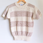 Load image into Gallery viewer, Vintage Tan and Ivory Stripe Front View
