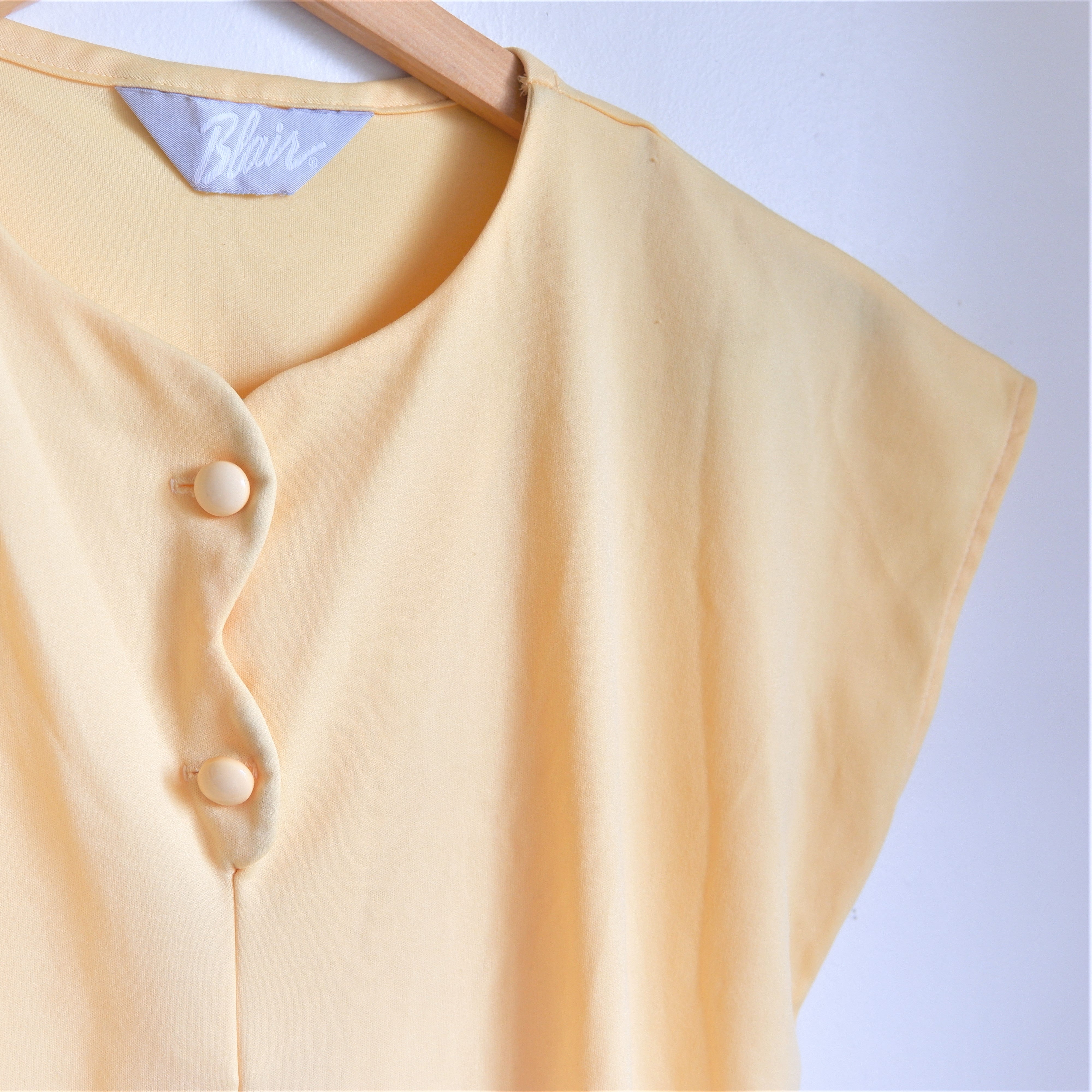 Vintage Yellow Polyester Button View